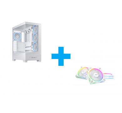 GPLAY x ASUS A31 PLUS ARGB - White + 3 in 1 ASUS PRIME MR120 ARGB Reverse White Edition