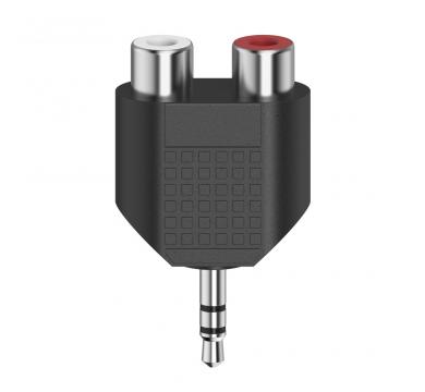 Hama Short Audio Adapter, 3.5 mm Jack Socket Stereo - 2 x RCA Socket