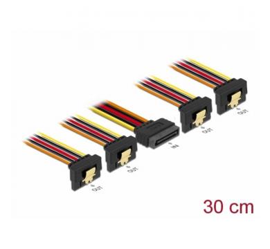 Delock Cable SATA 15 pin power plug > SATA 15 pin power receptacle 4 x down