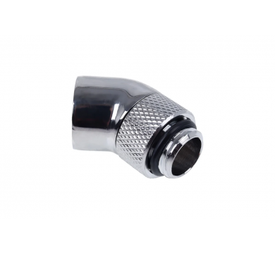 Alphacool Eiszapfen angled adaptor 45° rotatable G1/4 outer thread to G1/4 inner thread - chrome