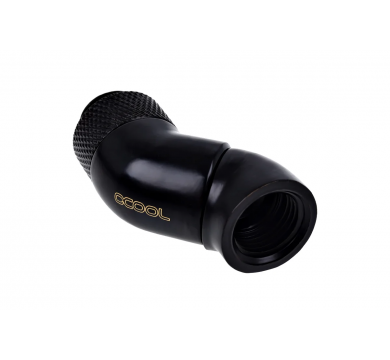 Alphacool Eiszapfen angled adaptor double-45° rotatable G1/4 outer thread to G1/4 inner thread - deep black