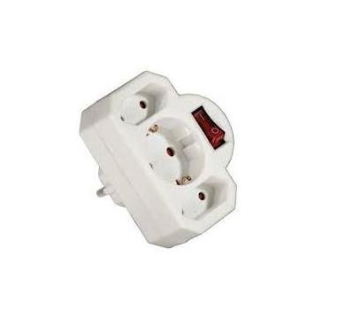 3-Way Socket Adapter, with switch  HAMA-108846