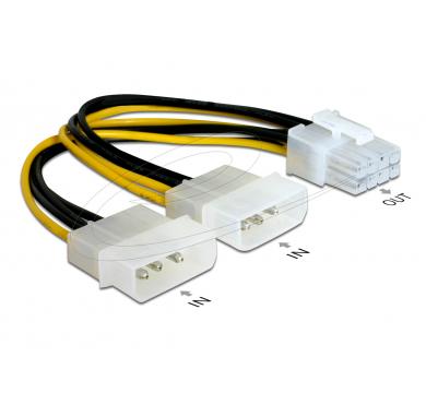 Delock Cable PCI Express power supply 8 pin to 2 x 5¼“ for graphics card
