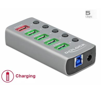 Delock USB 3.2 Gen 1 Hub with 4 Ports + 1 Fast Charging Port