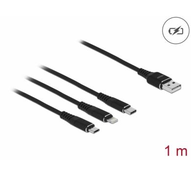 Delock USB Charging Cable 3 in 1 for Lightning/Micro USB/USB Type-C