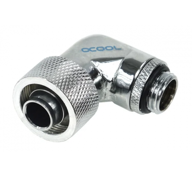 Alphacool 16/10 compression fitting 90° revolvable G1/4'' - chrome