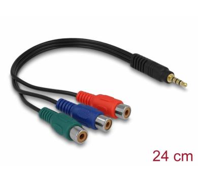 Delock Cable 3 x RCA female > Stereo plug 3.5 mm 4 pin