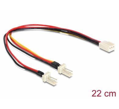 Delock Cable Molex 3 pin female > 2 x Molex 3 pin male