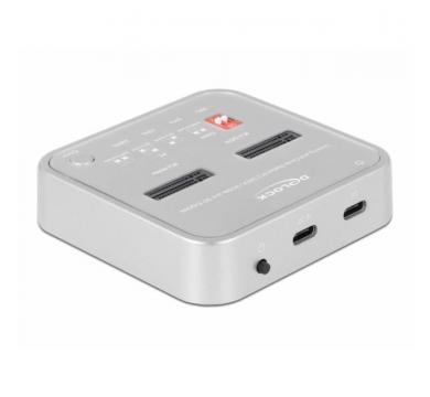 Delock Docking Station for 1 x M.2 NVMe SSD + 1 x M.2 SATA SSD with SD Express Card Reader and Clone Function