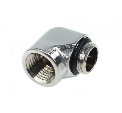 Alphacool HF L-connector G1/4 outer thread to G1/4 inner thread - chrome