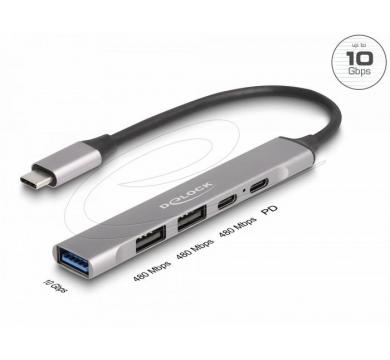 Delock 4 Port Slim USB Type-C Hub