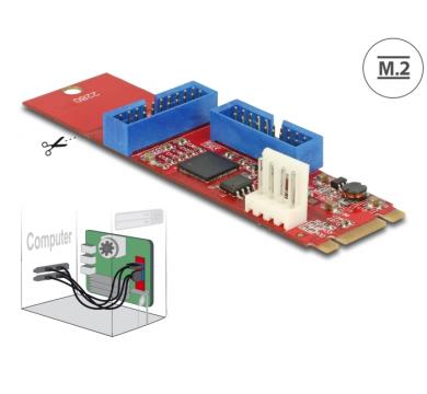 Delock Converter M.2 Key B+M male to 2 x USB 5 Gbps Pin Header