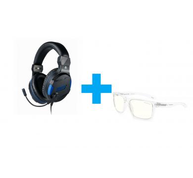 Nacon Bigben PS4 Official Headset V3 + Gunnar Intercept (Crystal, Clear, Gunnar-Focus)