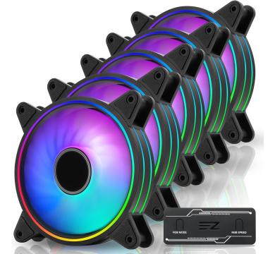 EZDIY-FAB Moonlight Black RGB PWM 120mm - 5 Pack