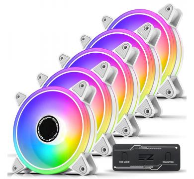 EZDIY-FAB Moonlight White RGB PWM 120mm - 5 Pack