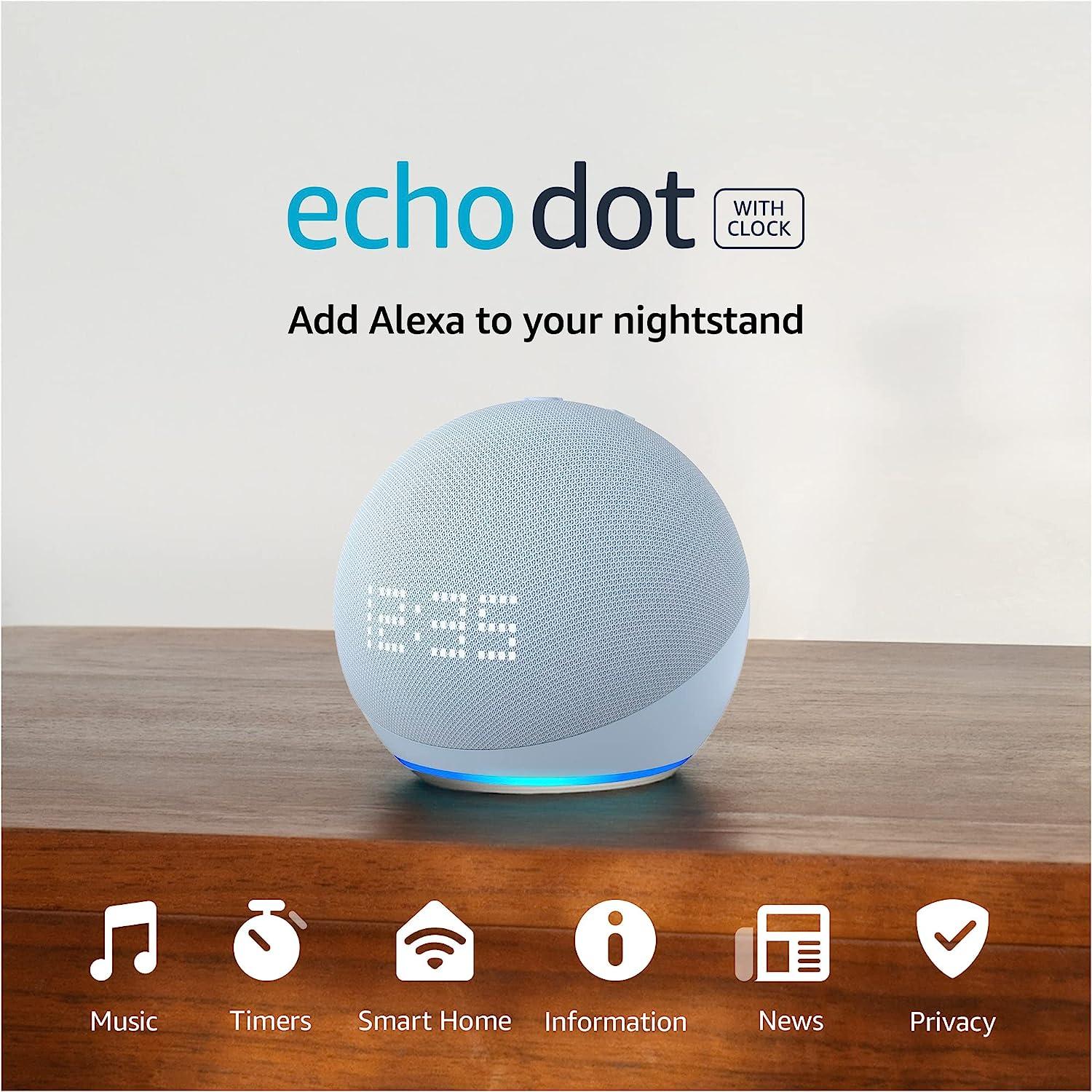 Amazon Echo Dot (5th Gen) with clock - GplayBG.ro