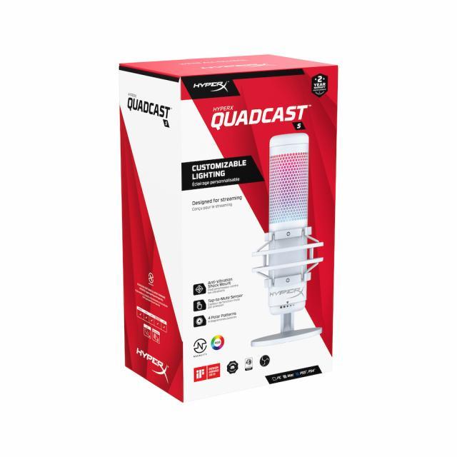 HyperX QuadCast S White - GplayBG.ro