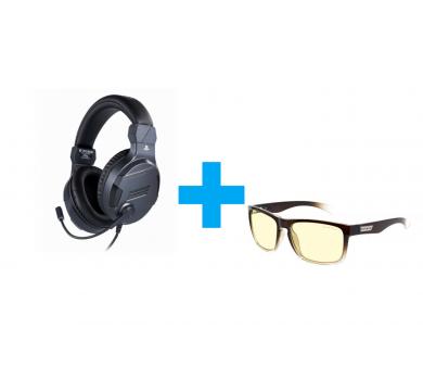 Nacon Bigben PS4 Official Headset V3 + Gunnar Intercept (Latte Fade, Amber, Gunnar-Focus)
