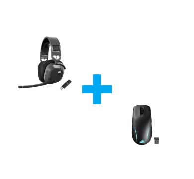 Corsair HS80 MAX Steel Grey + Corsair M75 Black Wireless