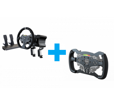 MOZA R5 Base + ES Wheel + SR-P Lite Double + R5 Table Clamp + ES Formula Wheel Mod