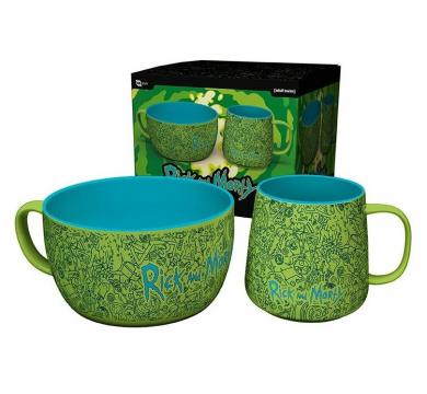Abystyle RICK AND MORTY Breakfast Set Mug + Bowl Pattern