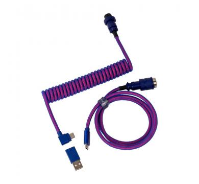 Keychron Premium Angled Purple Coiled Aviator Custom USB Cable