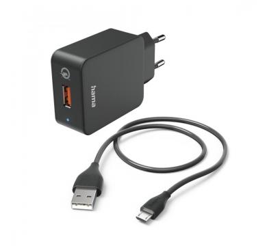Hama quick charger with micro USB charging cable
