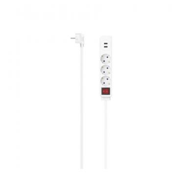 Hama power strip, 3-way, USB-A