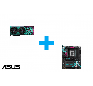 ASUS ROG ASTRAL RTX 5080 OC 16GB GDDR7 Hatsune Miku Edition + ASUS ROG STRIX X870E-H GAMING Hatsune Miku Edition WIFI 7
