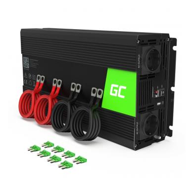 Green Cell Car Power Inverter Converter 12V to 230V 2000W/4000W Pure sine