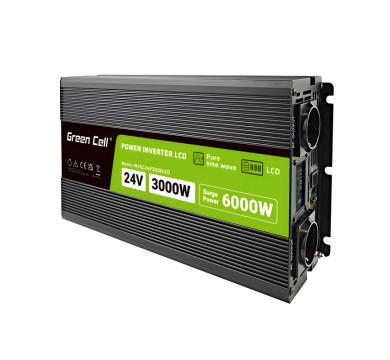 Green Cell PowerInverter LCD 24 V 3000 W/6000 W Pure sine wave inverter