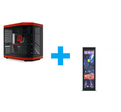 HYTE Y70 Black Cherry + HYTE Y70 Touch Infinite Display Upgrade