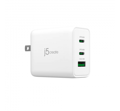 j5create JUP3365 65W GaN USB-C 3-Port Charger