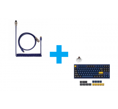 Lemokey L4 QMK TKL Navy Blue + Keychron Coiled Aviator Custom USB Cable