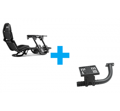 Next Level Racing F-GT Pro Formula and GT Racing Simulator Cockpit + F-GT Pro Shifter and Handbrake Arm Add-on