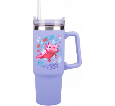 Paladone Minecraft Purple 900ml Insulated Cup and Straw