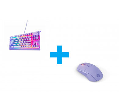 SteelSeries Apex 3 TKL Lavander + SteelSeries Rival 3 Wireless Gen 2 - Lavender