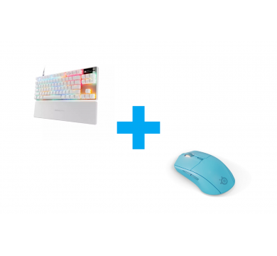 SteelSeries Rival 3 Gen 2 Wireless - Aqua + SteelSeries Apex Pro TKL Gen 3 White - US Layout