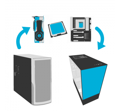 Montarea unui component pe o carcasa
